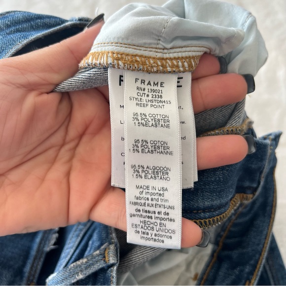 FRAME Denim Le High Skinny Distressed Jeans in Reef Point - Picture 5 of 11